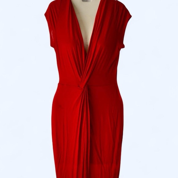 Rolla Coster Free People Vibrant Red twist in front Dress M - Picture 2 of 4